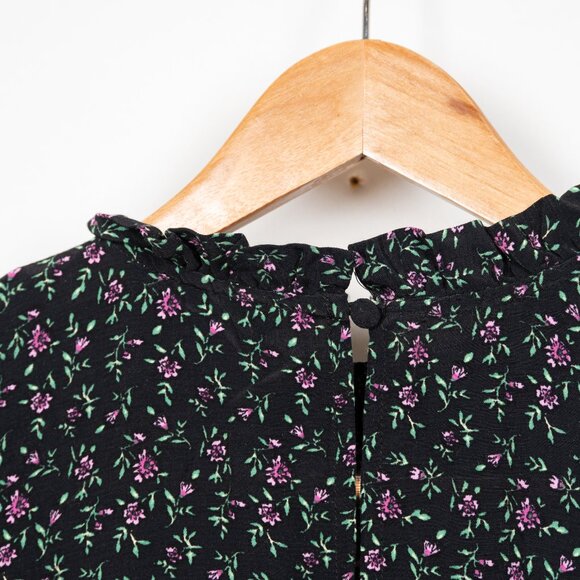 ZARA Revolve Women's M Mini Dress Black Floral Sleeves “The Lisa” Ruffle NWT - Picture 8 of 11